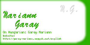 mariann garay business card
